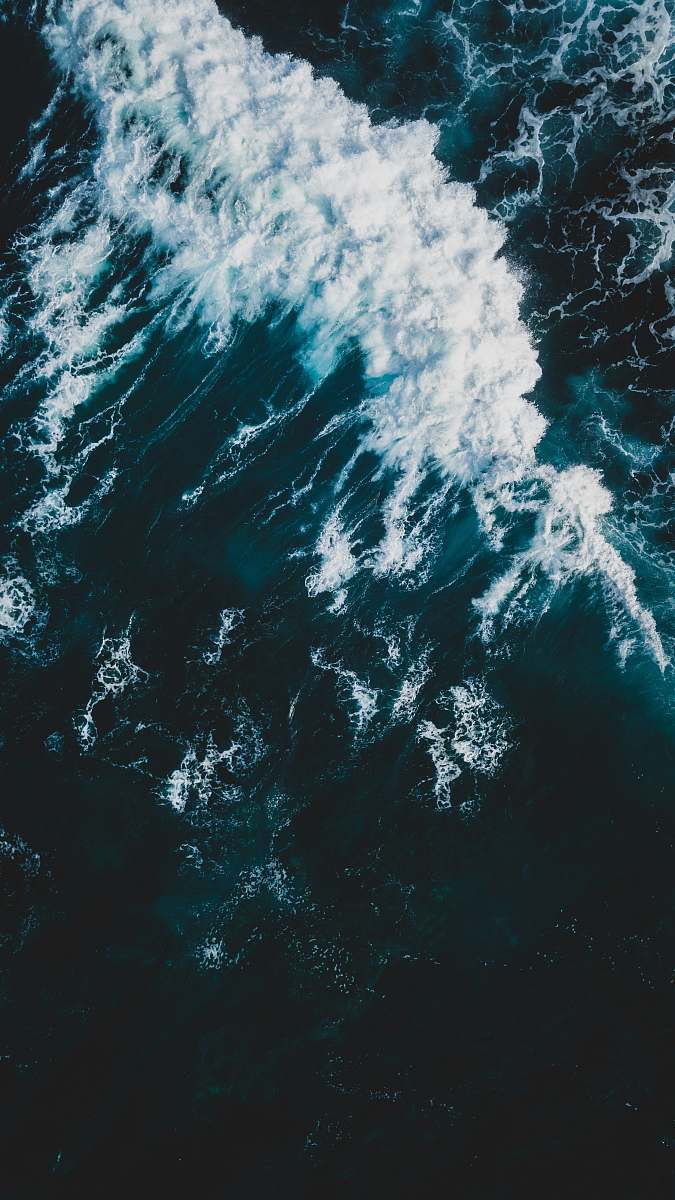 water crashing waves sea