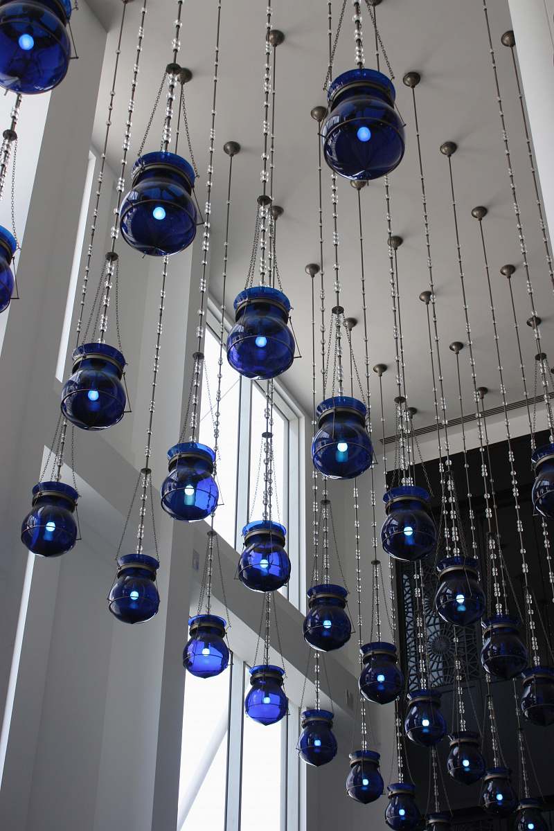 lamp blue glass pendant lamps light
