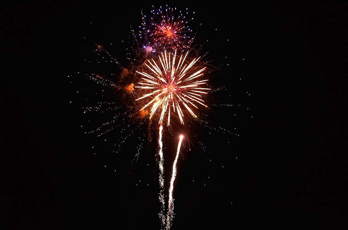 outdoors firework display at night fireworks