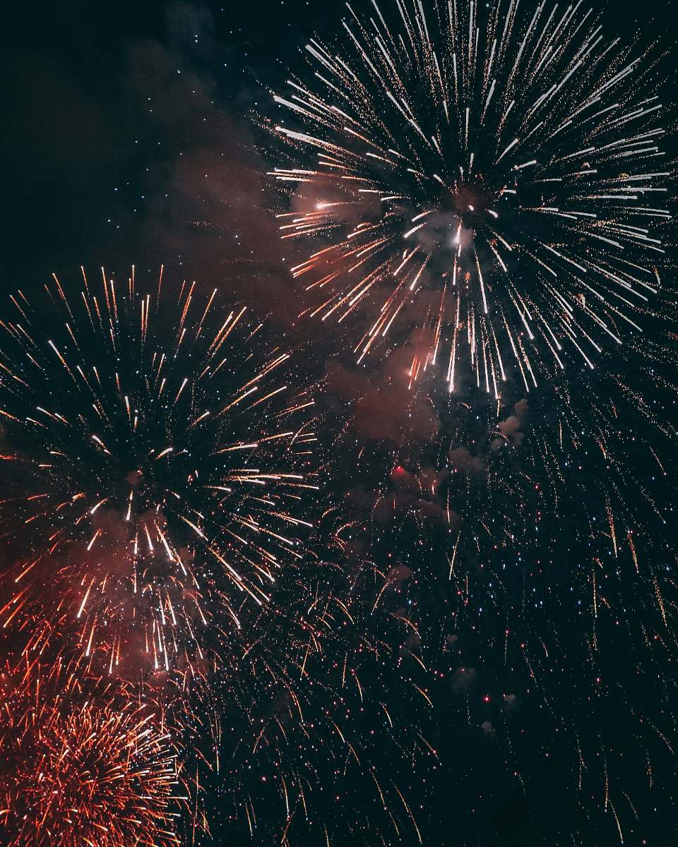 outdoors fireworks display night