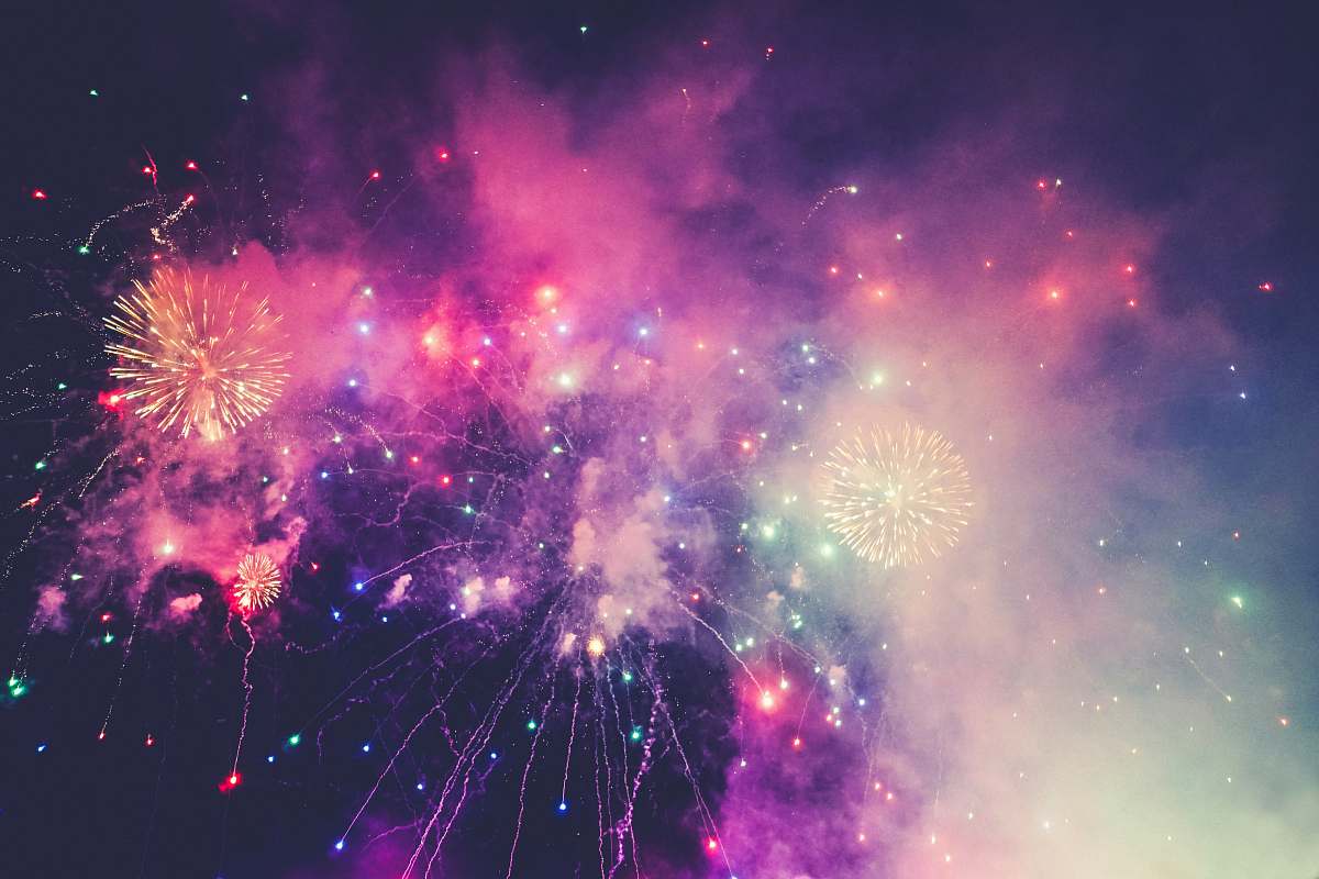 outdoors multicolored fireworks fireworks