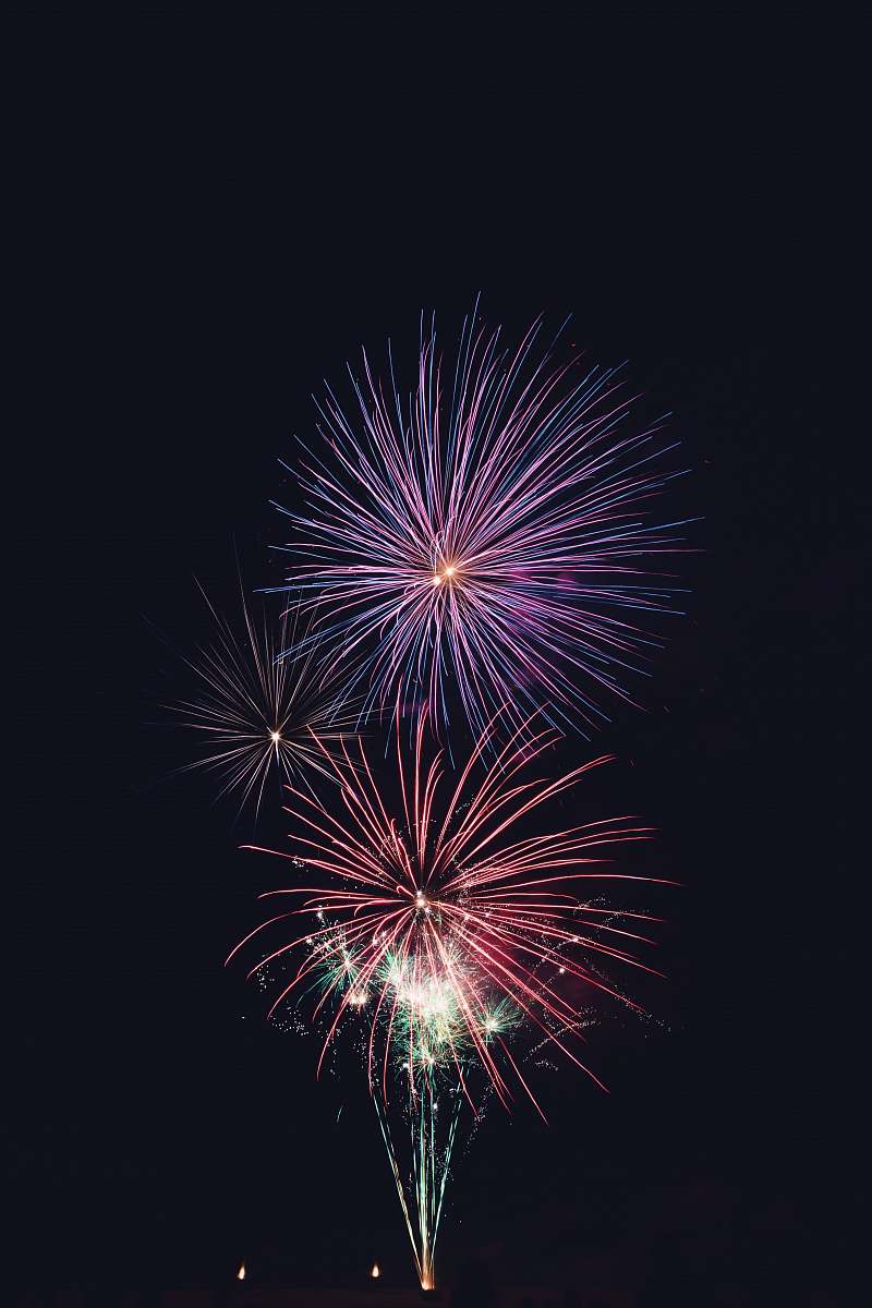 night purple and red fireworks time lapse photography fireworks