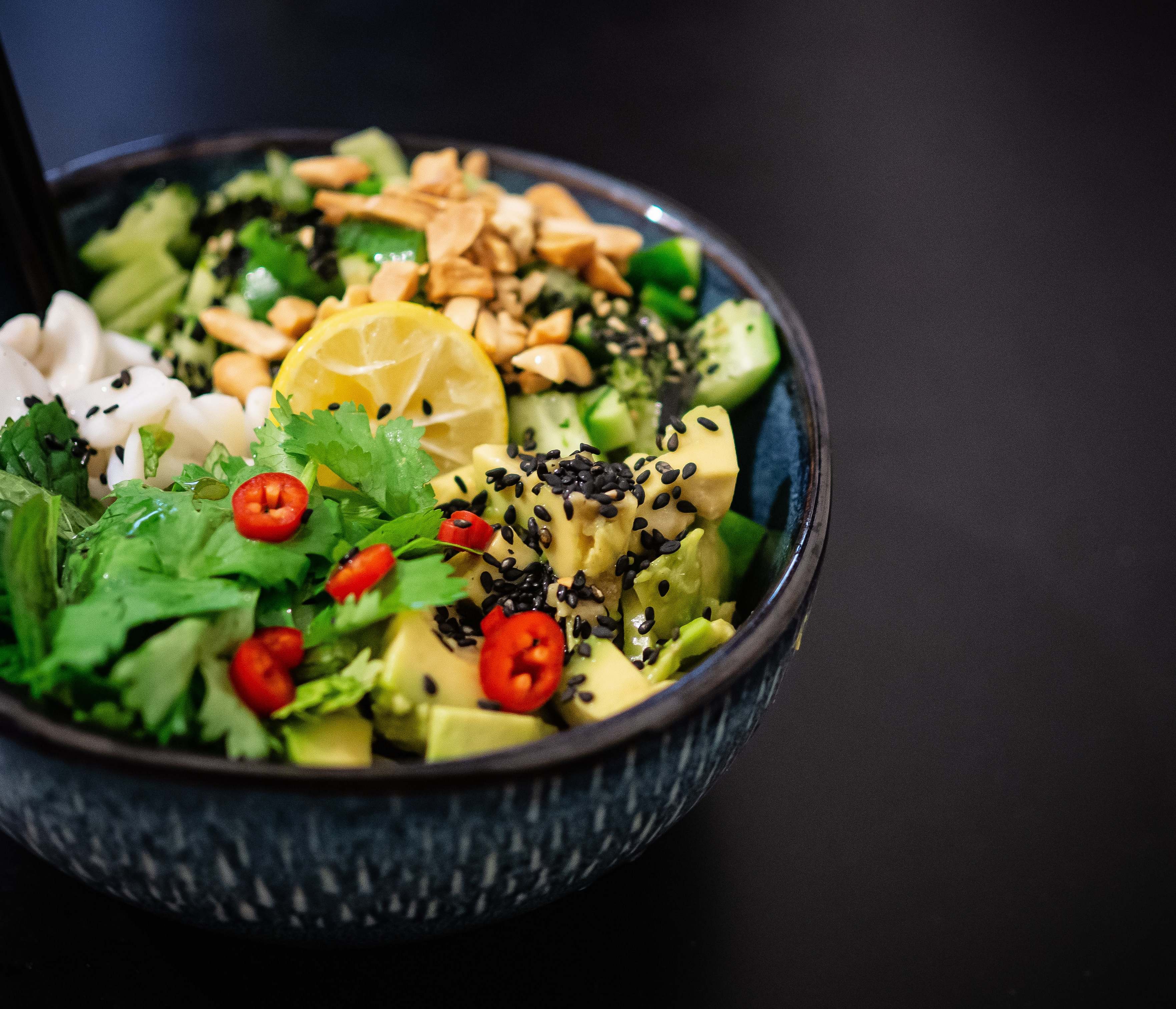 Bowl Vegetable Salad In Gray Bowl Plant Image Free Photo