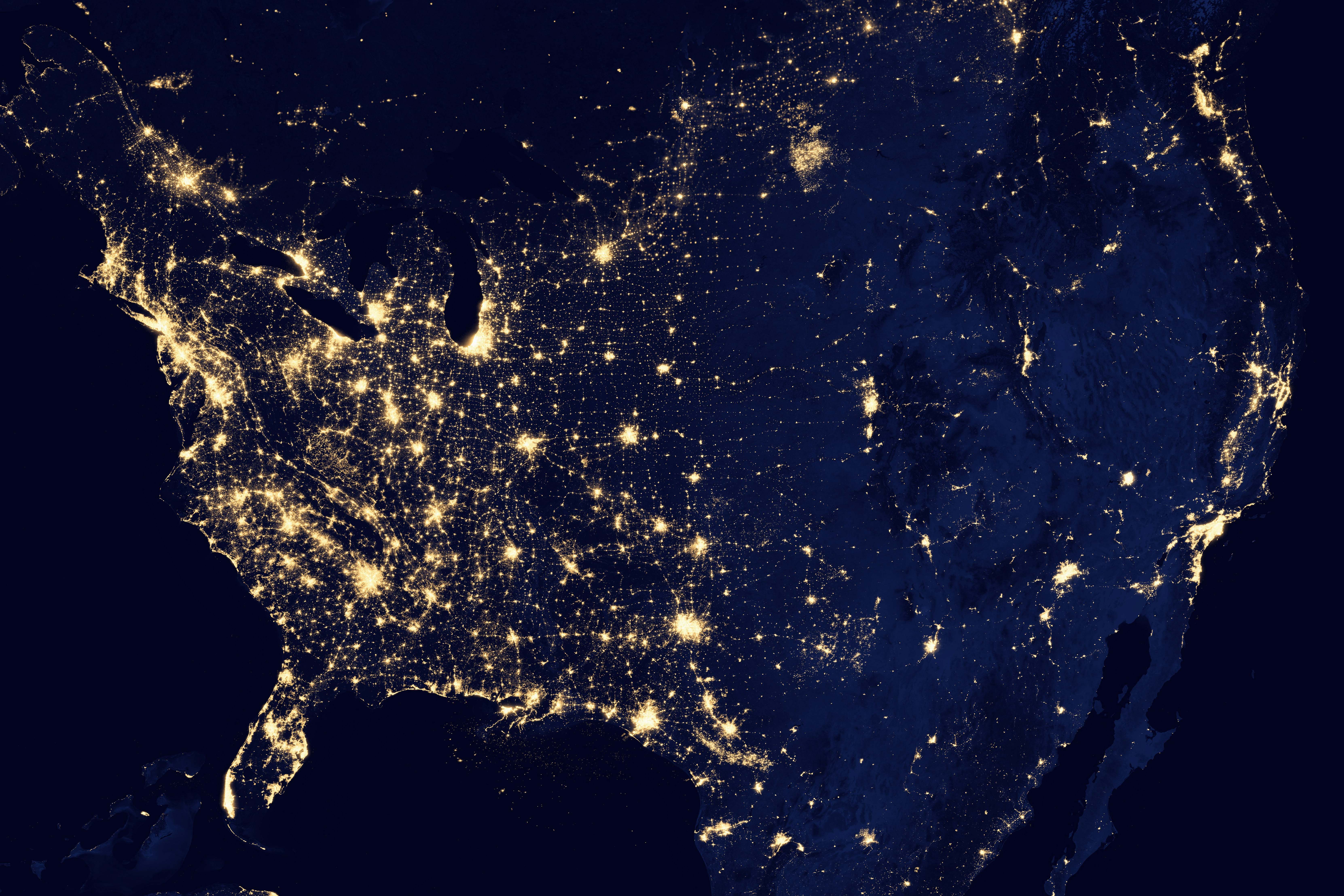 United States Aerial Photography Of City During Night Time Usa Image ...