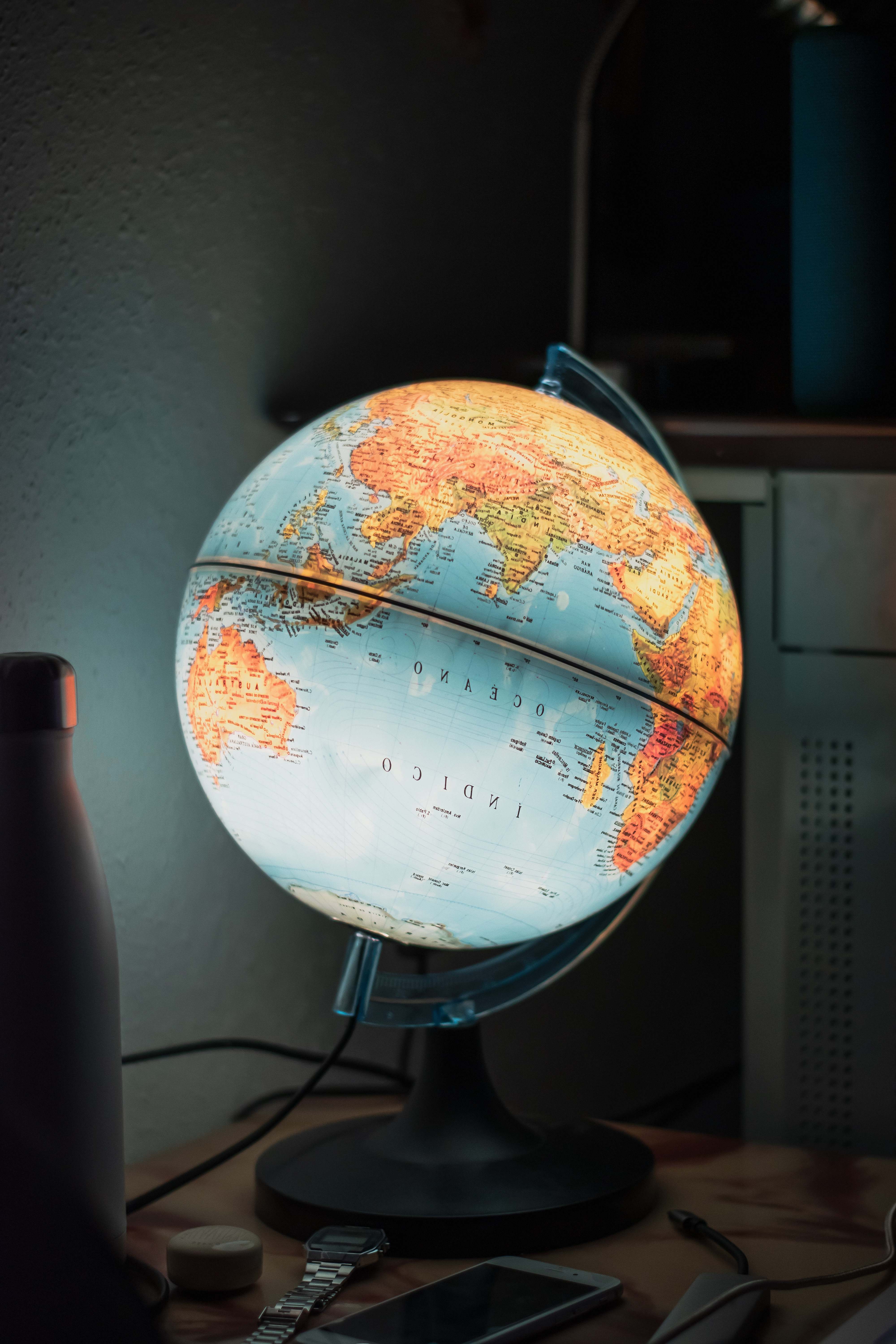 astronomy LED blue and brown desk globe outer space Image - Free Stock ...