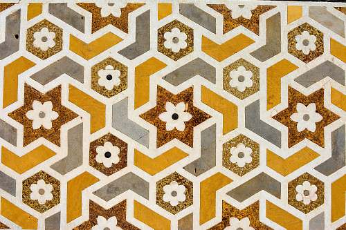 pattern brown, white, and yellow floral pattern ornament