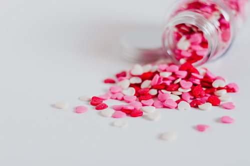 confectionery multicolored heart candy sprinkles