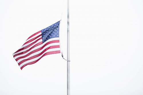 symbol USA flag on grey metal pole american flag