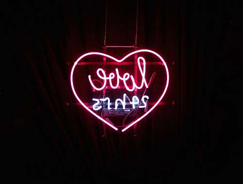 neon red Love 24 hours neon light sign sign
