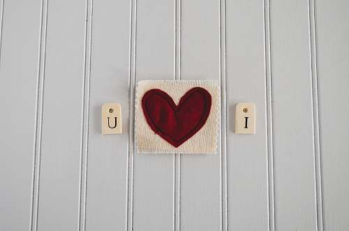 heart red heart patch brown