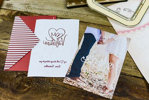 human valentines cards on wooden table denver