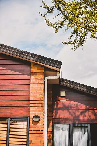 roof brown and beige house wood