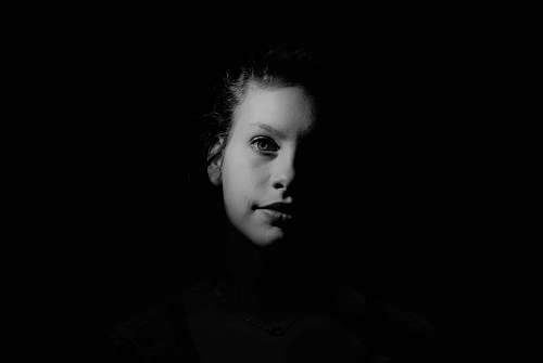 face grayscale photography of woman portrait