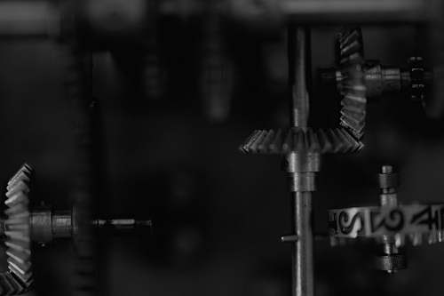 black-and-white black and gray metal tool machine