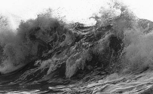 sea grayscale photography of water wave black-and-white
