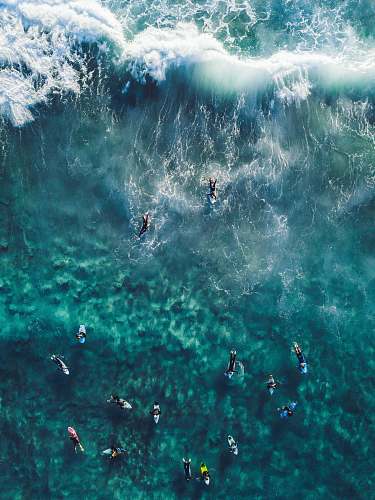 water people on body of water sea