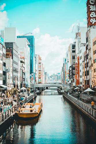 japan river in between street and high rise buildings canal