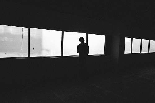 silhouette man in room person