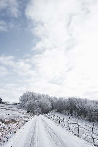 nature white wooden house near trees under white clouds and blue sky during daytime ice