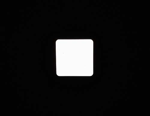 black-and-white square white frame on black background word
