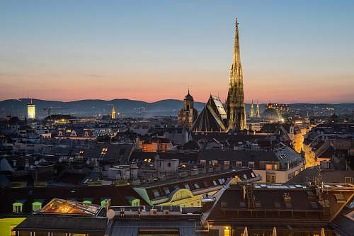 city aerial photography of city buildings austria