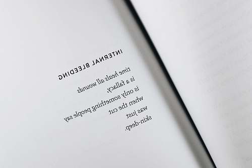 grey Internal Bleeding printed paper text