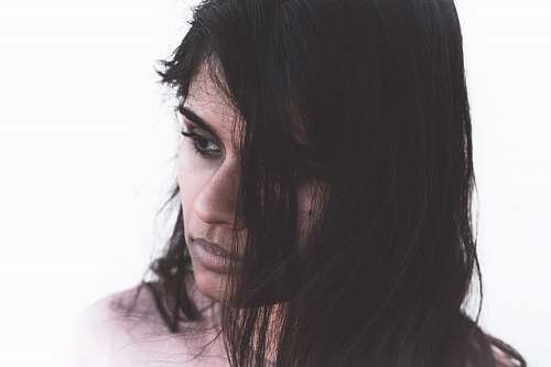 person woman with black hair human
