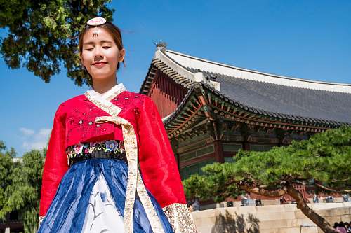 human woman wearing Korean traditional dress people
