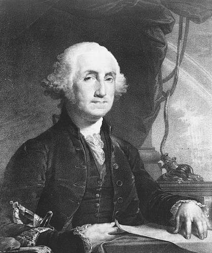 grey President George Washington portrait
