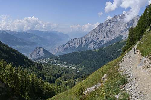 slope mountain during daytime mountain
