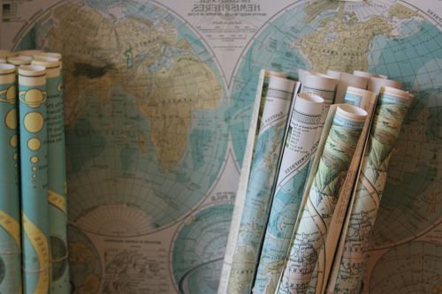 globe map scroll lot