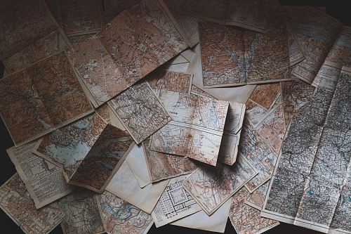 maps lying on the floor