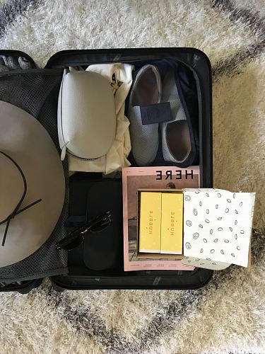 open black luggage bag