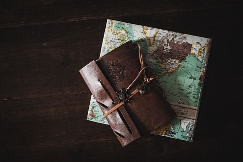 wallet on top of map