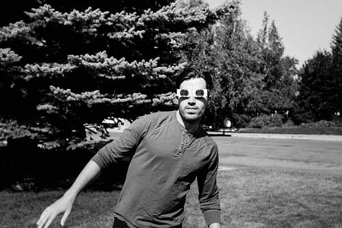 human man wearing 3D glasses person