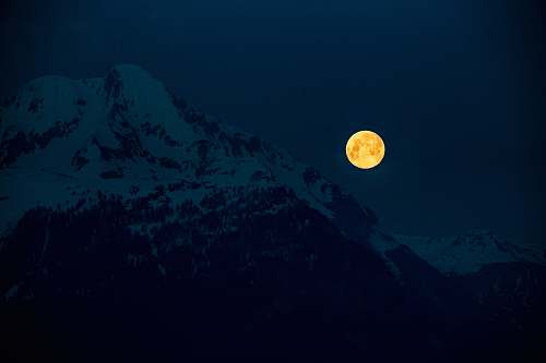 outdoors moon and mountain moon