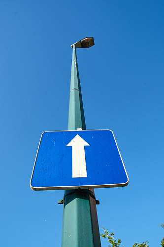 sign arrow up signage blue
