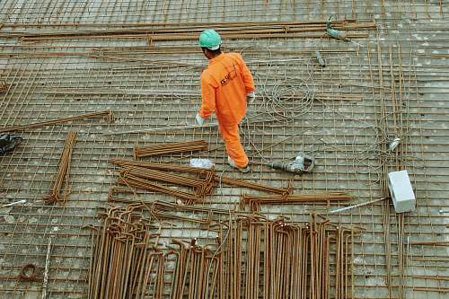 construction man walking on construction site worker