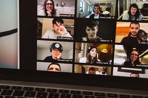  macbook pro displaying woman in black shirt 