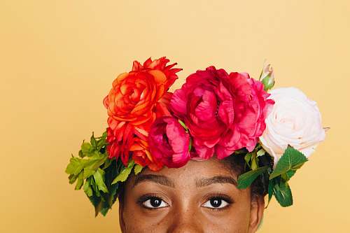 flower girl wearing flower headband woman