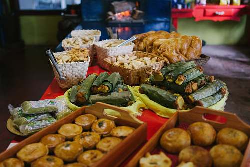 food croissant breads near basket full of pastry on table minas gerais