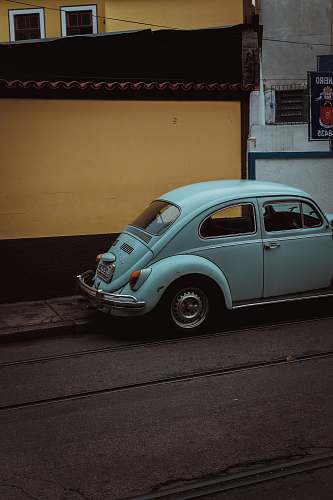 car teal Volkswagen Beetle Type 1 vehicle