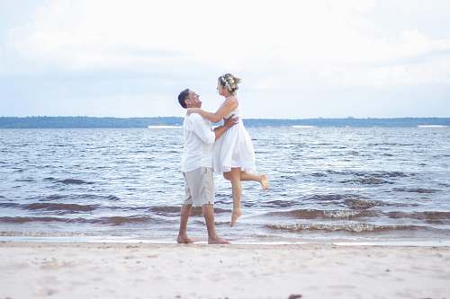 person couple at beach manaus