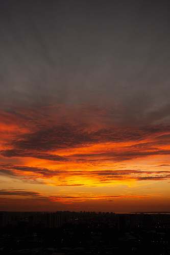 sunset gray clouds at golden hour sky