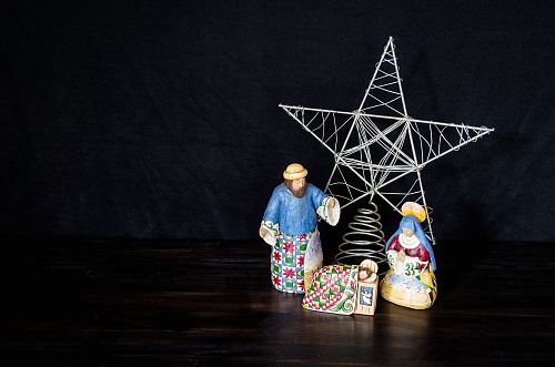 nativity scene figurine set on table