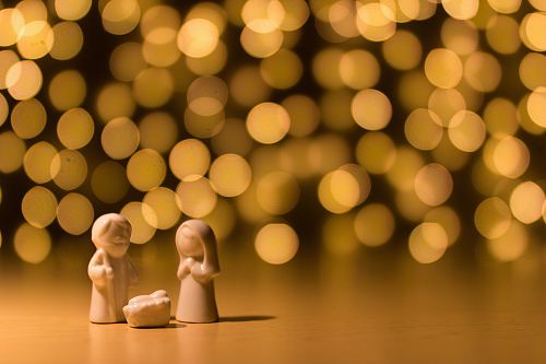 shallow focus photo of the Nativity figurine