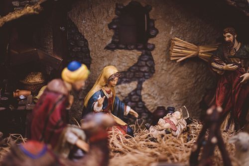 The Nativity figurine closeup photography