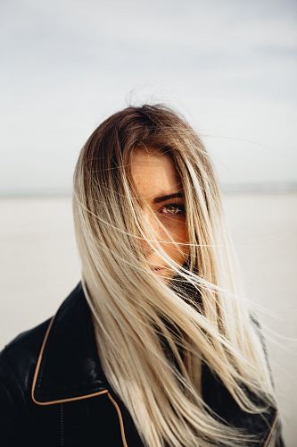 woman in black collared jacket
