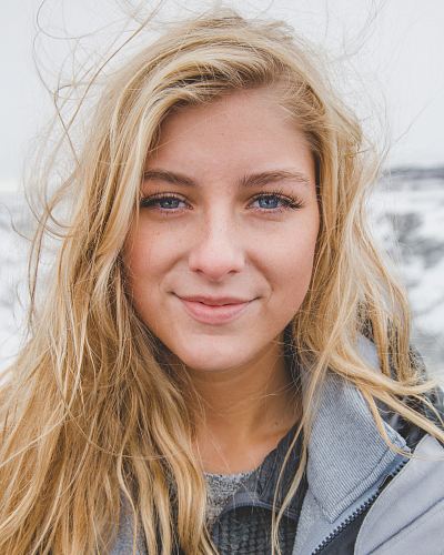 woman in gray jacket