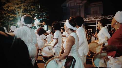 human people parade during nighttime people